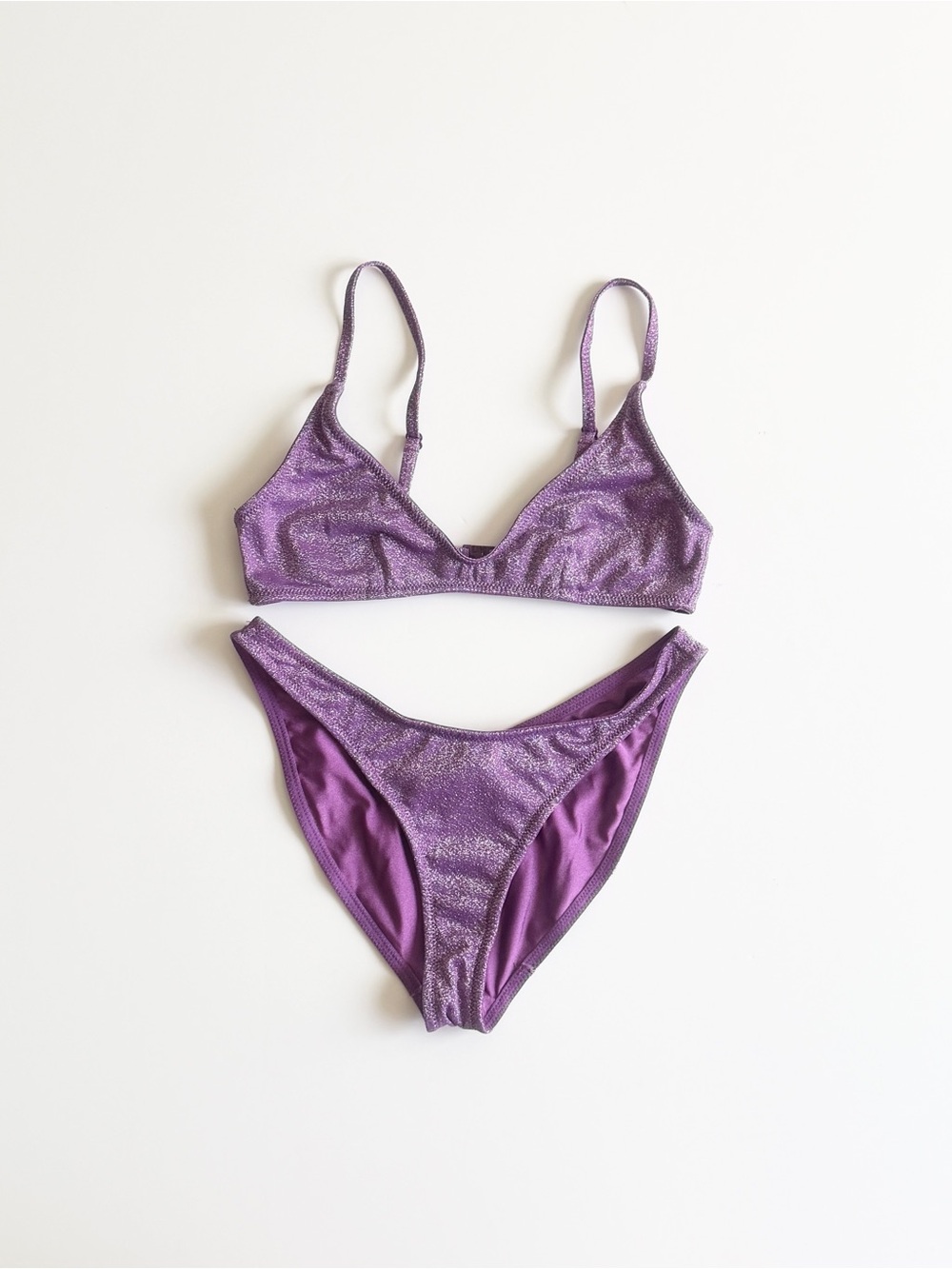 Triangl MEDIUM/LARGE Maia + Mica violet sparkle bathing suit bikini set